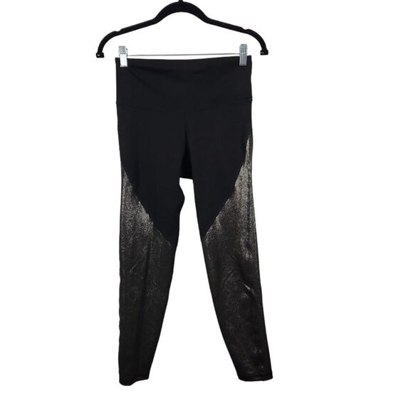 Old Navy Metallic Shine Accent‎ Workout Leggings in Black - Size medium - Picture 1 of 6